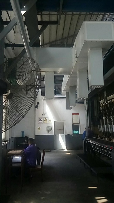 汽車廠降溫用環?？照{+風管效果如何